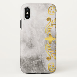 marmer met gouden bloempatroon Case-Mate iPhone case