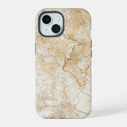 Marmer met gouden textuur iPhone 15 case (Achterkant)