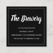 Marmer met houttrim en monogram vierkante visitekaartje (Achterkant)