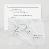 Marmer met maaltijd RSVP Kaartje (Voorkant / Achterkant)