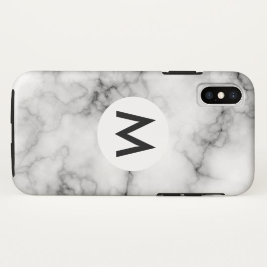marmer met monogram Case-Mate iPhone case (Achterkant (horizontaal))