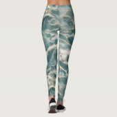 Marmer met Oceaan Golven Leggings (Achterkant)