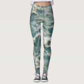 Marmer met Oceaan Golven Leggings (Voorkant)