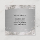 Marmer Metaal Geborsteld | Haarstylist Vierkante Visitekaartje (Achterkant)