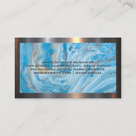 Marmer | Metaal | Vastgoedlogo Visitekaartje (Achterkant)