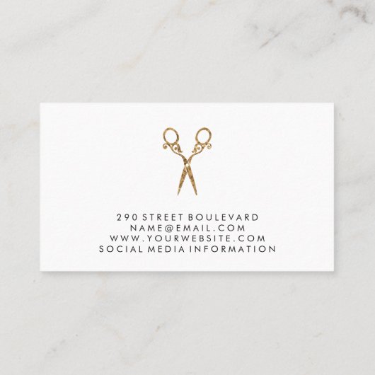 Marmer | Metalen Afwerking Schoonheidsspecialiste  Visitekaartje (Achterkant)