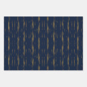 Marmer Metallic Gold Pinstripes tegen Navy Blue Inpakpapier Vel (Voorkant 2)