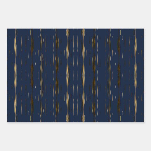 Marmer Metallic Gold Pinstripes tegen Navy Blue Inpakpapier Vel (Voorkant)