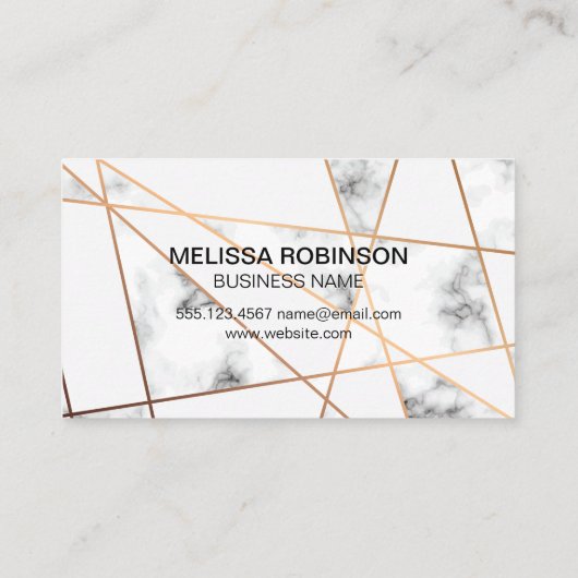 Marmer Metallic Lines | Monogram Visitekaartje (Achterkant)