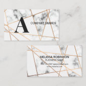 Marmer Metallic Lines | Monogram Visitekaartje (Voorkant / Achterkant)