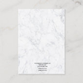 Marmer-minimalistisch elegant juwelenaarscherm visitekaartje (Achterkant)