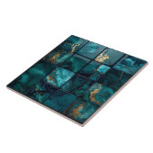 Marmer Mix 4x4 Vierkanten Teal ID1186b Tegeltje (Zijkant)