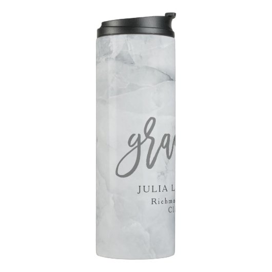 marmer modern elegant afstuderen thermosbeker (Gedraaid links)