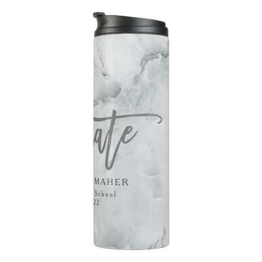 marmer modern elegant afstuderen thermosbeker (Geroteerd rechts)
