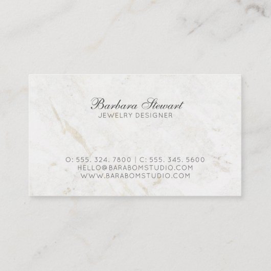 Marmer Modern Minimalist Logo Visitekaartjes (Achterkant)