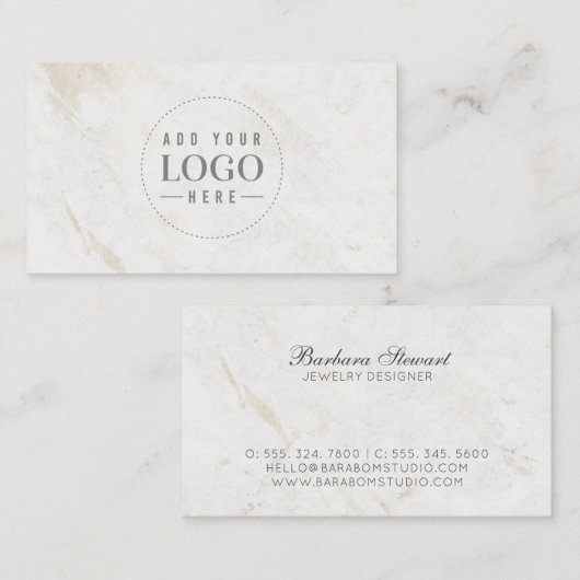 Marmer Modern Minimalist Logo Visitekaartjes (Voorkant / Achterkant)