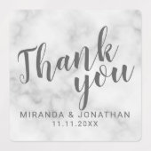 Marmer Modern Script Wedding Favor Dank je Labels (Design 1)