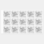 Marmer Modern Script Wedding Sla de datumlabels op Labels (Vel)