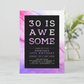 Marmer | Moderne typografie 30e verjaardag Kaart (Staand voorkant)