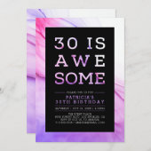 Marmer | Moderne typografie 30e verjaardag Kaart (Voorkant / Achterkant)