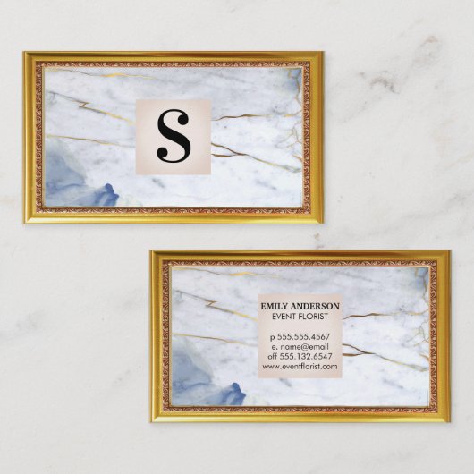 Marmer Monogram | Antieke Frame Visitekaartje (Voorkant / Achterkant)