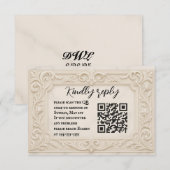 Marmer Mystiek QR Code Huwelijks RSVP Kaart (Voorkant / Achterkant)