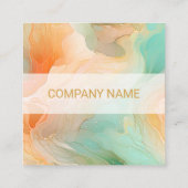 Marmer naadloos patroon terracotta vierkante visitekaartje (Achterkant)