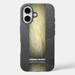 Marmer Naam Textuur in Aardetinten iPhone 16 Hoesje
