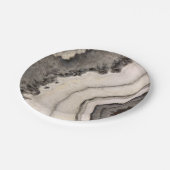 Marmer natuurlijke zwarte witte agaat edelsteen papieren bordje (Gekanteld)