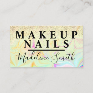 Marmer nep glitters holografische make-up artiest  visitekaartje