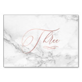 Marmer Nep Rose Goud Romantische Calligrafie Drie  Kaart (Achterkant)