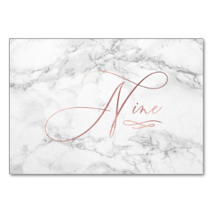 Marmer Nep Rose Goud Romantische Calligrafie Negen Kaart
