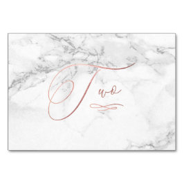 Marmer Nep Rose Goud Romantische Calligrafie Twee  Kaart