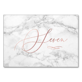 Marmer Nep Rose Goud Romantische Calligrafie Zeven Kaart