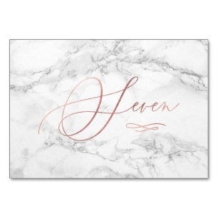 Marmer Nep Rose Goud Romantische Calligrafie Zeven Kaart