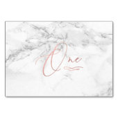 Marmer Nep Rose Goud Romantische Kalligrafie Eén 1 Kaart (Achterkant)