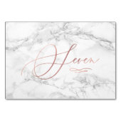 Marmer Nep Rose Goud Romantische Kalligrafie Zeven Kaart (Achterkant)
