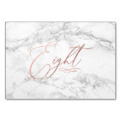 Marmer Nep Roze Goud Romantische Kalligrafie Acht Kaart (Achterkant)