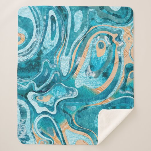 Marmer Ocean Beach Sherpa Deken (Voorkant)