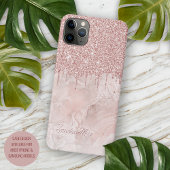 Marmer Ombre Blush Roze Rose Goud Glitter Patroon Case-Mate iPhone Case