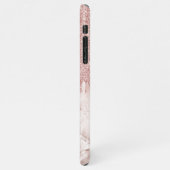Marmer Ombre Blush Roze Rose Goud Glitter Patroon iPhone Hoesje (Linkerkant)