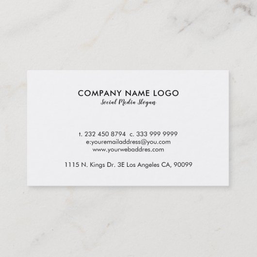 Marmer Ombre & Boho schedel Visitekaartje (Achterkant)