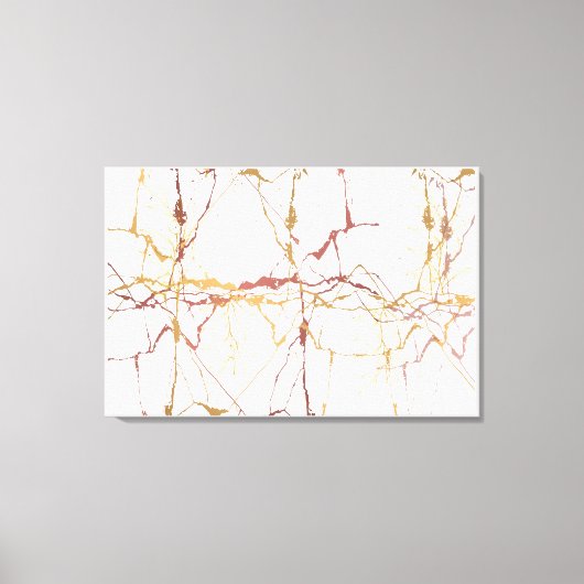 Marmer ontworpen Gouden kastanjebruin met vier tak Canvas Afdruk (Voorkant)