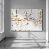 Marmer ontworpen Gouden kastanjebruin met vier tak Canvas Afdruk