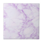Marmer paars violet wit tegeltje<br><div class="desc">Elegant en trendy ultra violet,  lavender gekleurd faux marmer print.</div>