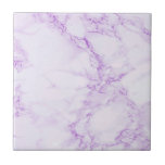 Marmer paars violet wit tegeltje<br><div class="desc">Elegante en trendy ultraviolette, lavendelkleurige faux marble print.</div>