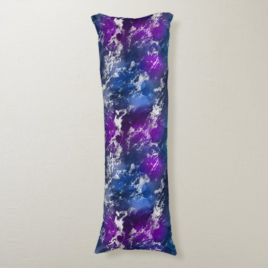 Marmer Paarse Blauw Wit Lichaamskussen (Voorkant Verticaal)