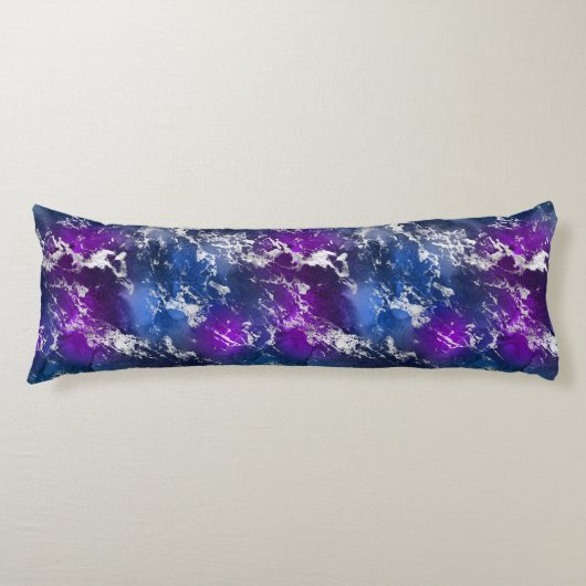 Marmer Paarse Blauw Wit Lichaamskussen (Voorkant)
