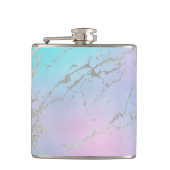 Marmer Pastel Blue Silver Glitter Elegant Girly Heupfles (Voorkant)