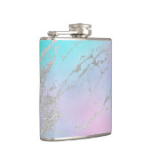 Marmer Pastel Blue Silver Glitter Elegant Girly Heupfles (Rechts)